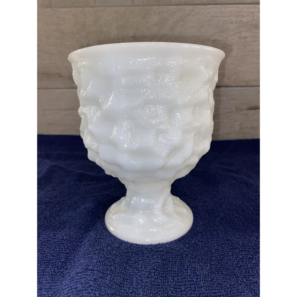 Vintage E.O. Brody Co Milk Glass Pedestal Vase Cleveland Ohio USA
